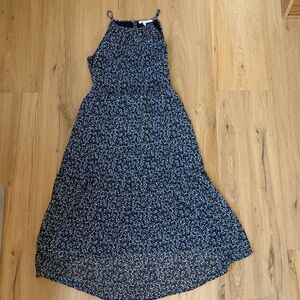 Elegant Navy Floral Women's Dress